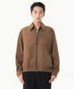 Synthetic Suede Minimal Blouson Jacket [Light Brown]
