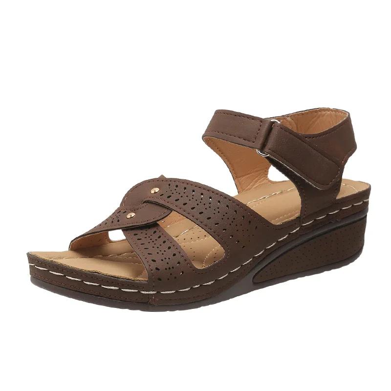 Fashion Plus Size Fashion Wedge Sandals Women Summer 2025 Casual Platform Walking Sandalias Mujer Comfortable Non Slip Beach Shoes Woman