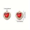 4/18pcs Sparkling Alloy Love Pendant Color Necklace Bracelet Accessories Peach Heart Pendant Material DIY Bracelet Necklace Earrings Keychain