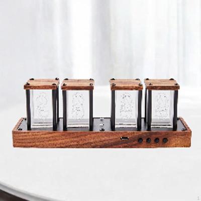 Nixie Tube Clock Alarm Timer Digital Desk for Living Room Hotel Table