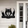 1pc Custom Howling Wolf Skull Metal Wall Sign, Personalized Typography Decoration, Indoor Outdoor Art