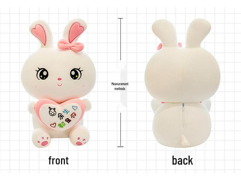 Couple Hugging Heart Rabbit Plush Doll - Creative Pillow Gift for Girlfriend's Birthday