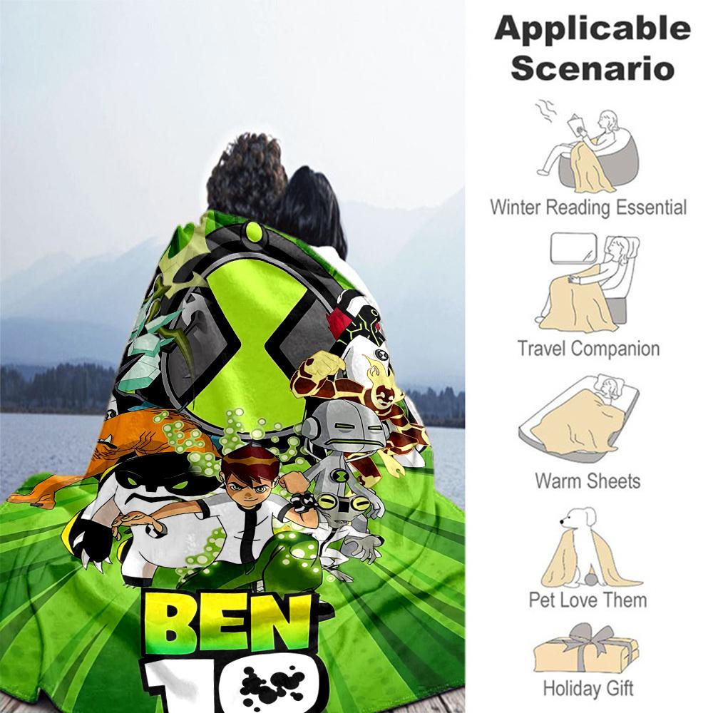 1pc Ben 10 Outdoor Blanket Lightweight Flannel, All-Season Use for Sofa, Bed, Travel, Camping, Living Room, Office, Couch089