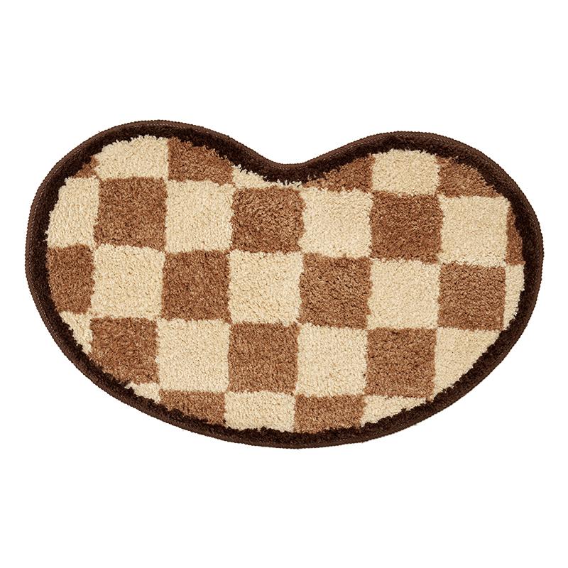Kleurrijke Ruiten Badkamermat Getuft Bonen Vorm Pluizig Entree Tapijt Woonkamer Tapijt Vloerkleed Deurmat Netjes Esthetisch Huisdecoratie 400MMx600MM