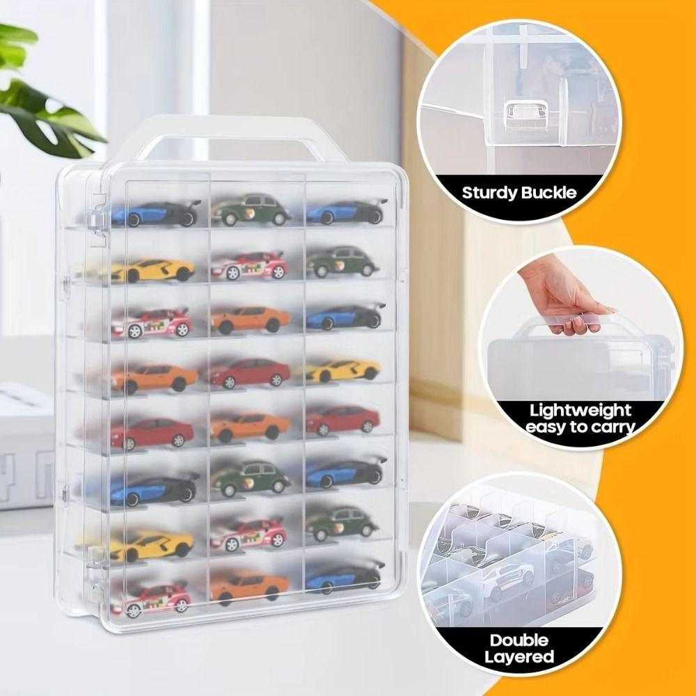 Universal 48 Grid Nail Polish Organizer Double-Sided Clear Sewing Organizer Portable Removable Dividers Storage Box