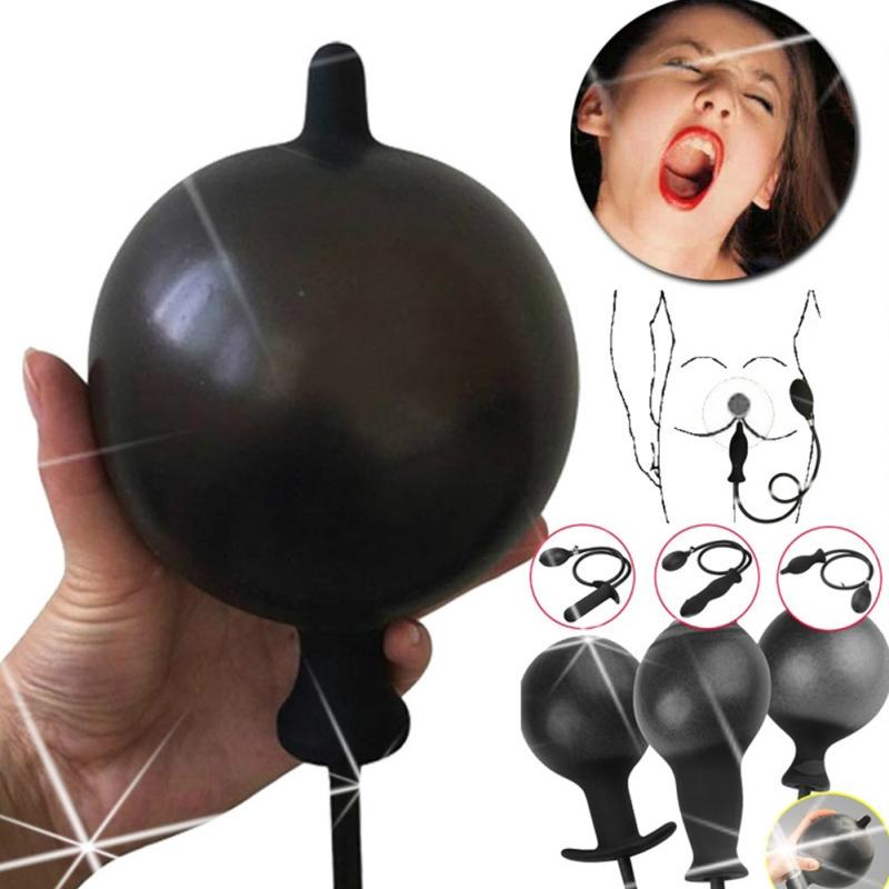 Oversized Silicone Anal Plug Inflate Anal Butt Expandable Anal Dilator Air-filled Large Pump Dildo