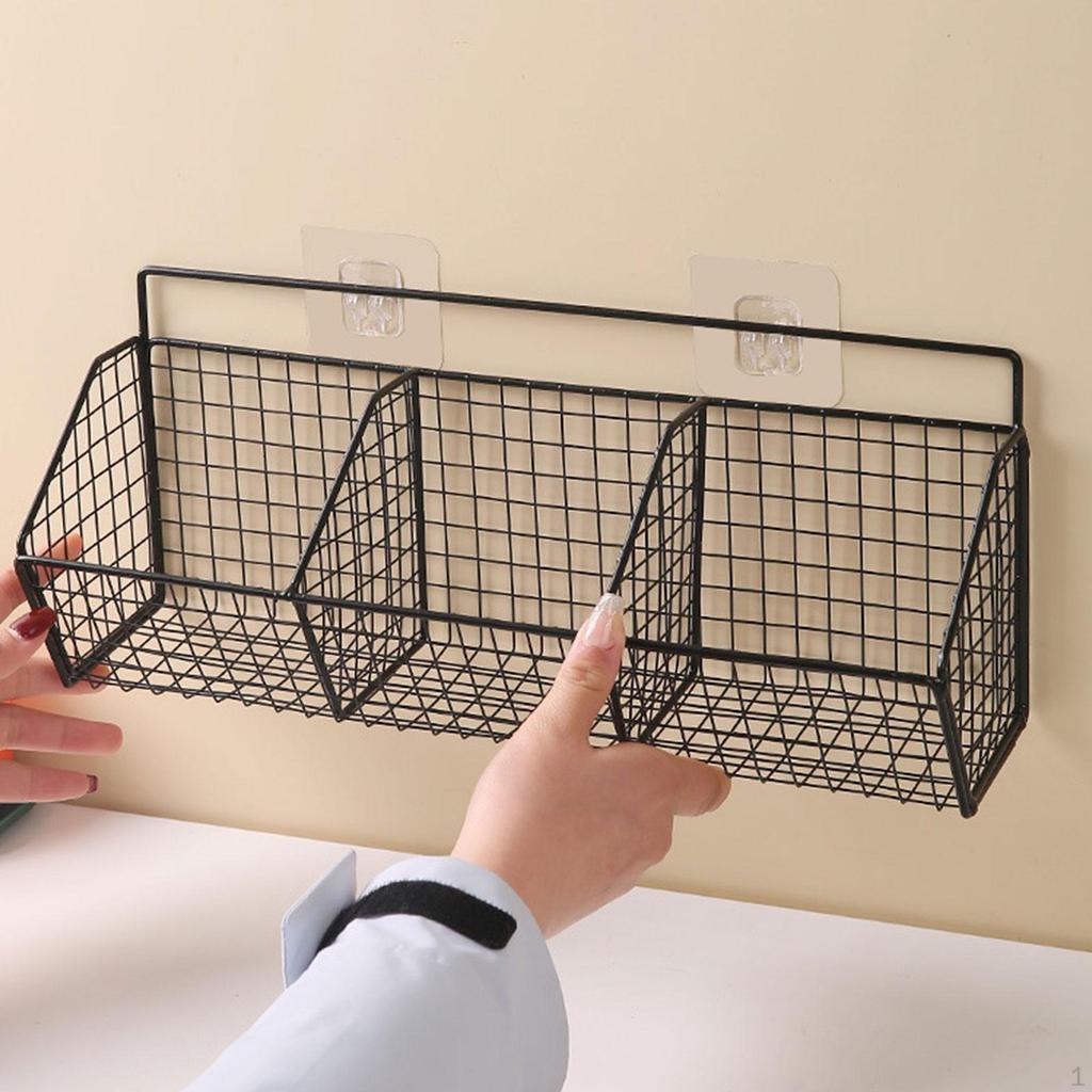 Fruit Basket, Hanging Kitchen Baskets, Wall Mount, Multifunctional Iron Storage Basket for The