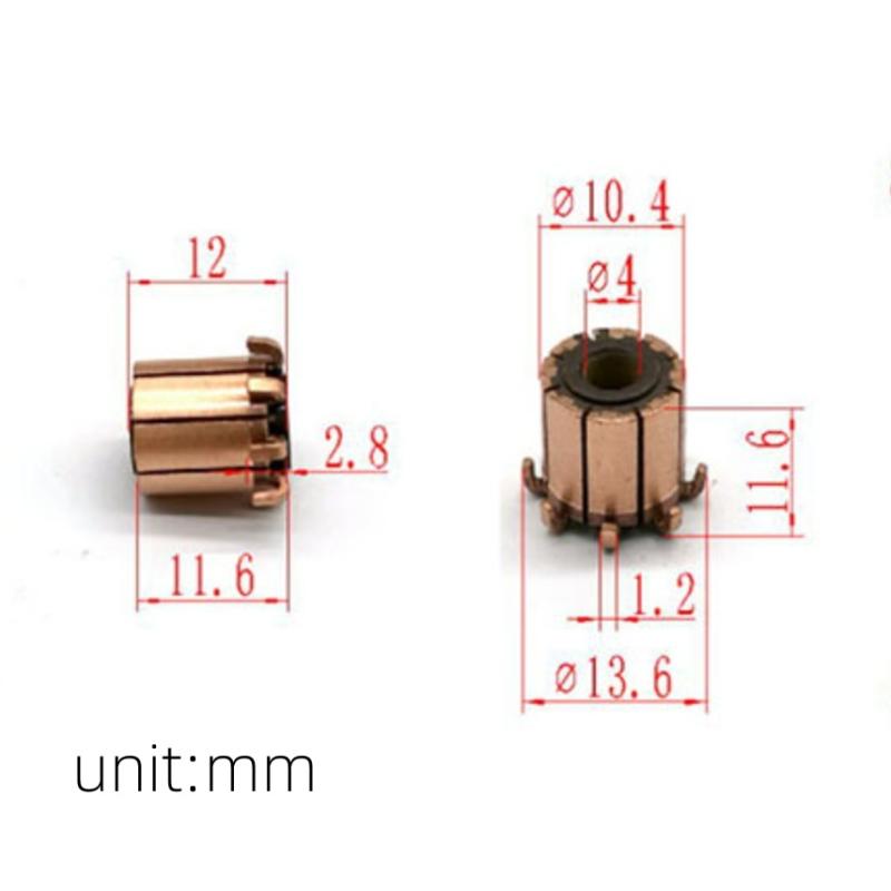 1 Stück DIY Zubehör Elektromotor Kollektor 10,4x4x11,6mm 8P Zähne Kupfer Für Elektrowerkzeug