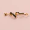 Stainless Steel Long Ear Bridge Piercing Jewelry With Small Gold Snake Bee Double Holes