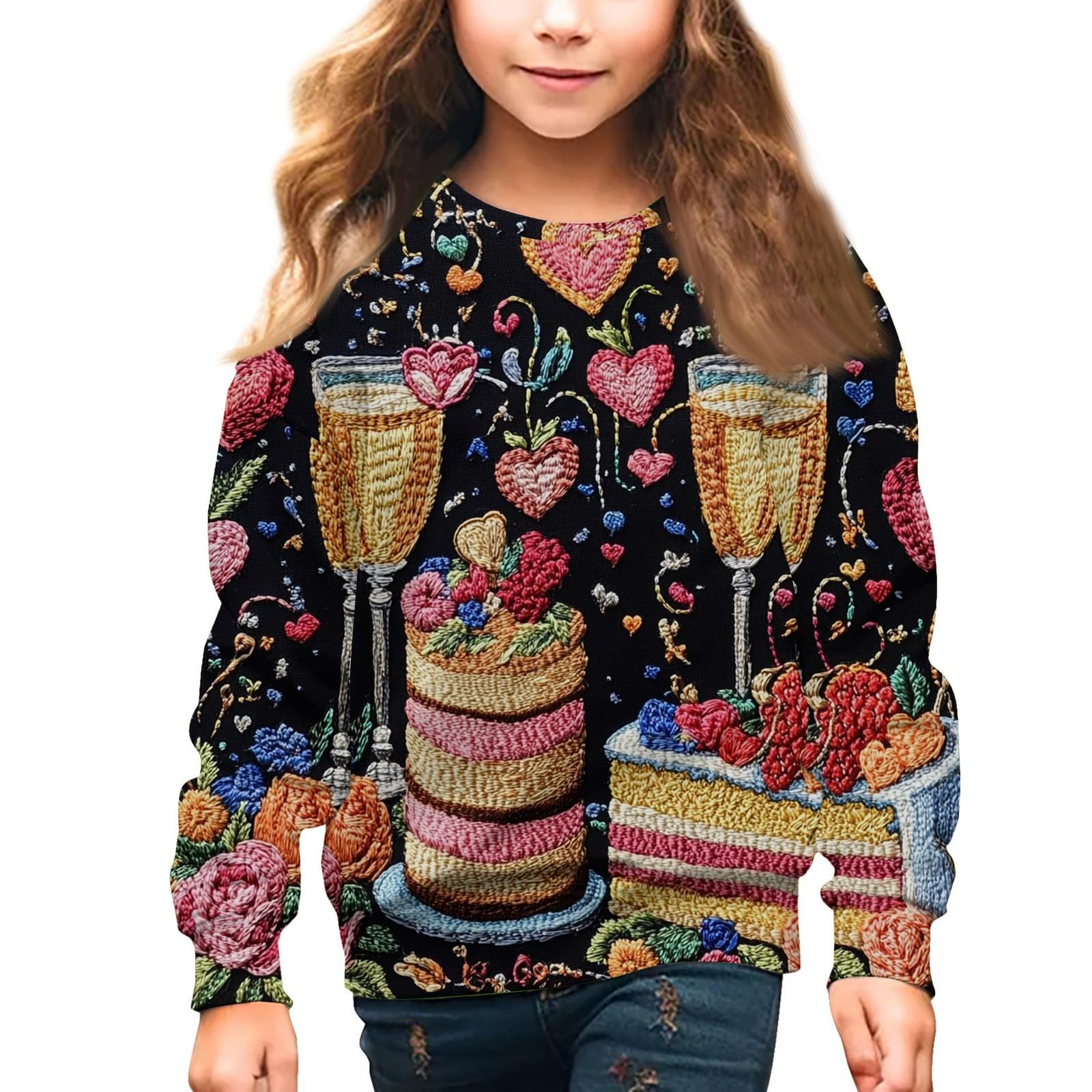 

Мальчики и девочки круглый вырез свитера для детей День святого Валентина вышитый принт топы 150 красный