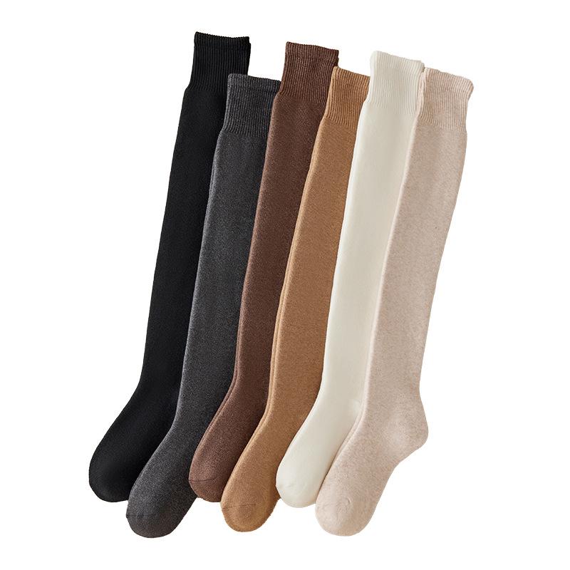 Women's Super Thick Over-the-Knee Plus Velvet Socks with Knee Pads – Extra Long and Warm for Autumn and Winter