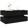 LED Coffee Table Black 90 X 50 X 40 Cm