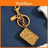 Kitty Vintage Metal Embossed Flower Compact Mirror Keychain For Elegant Bag Decor