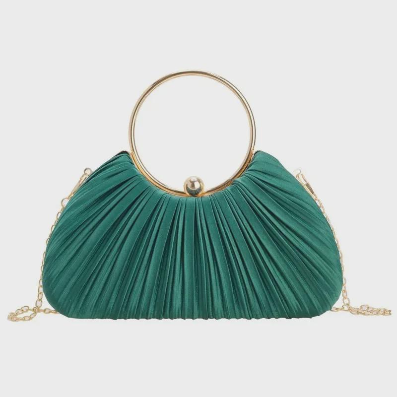 Elegant Pleated Evening Clutch for Women