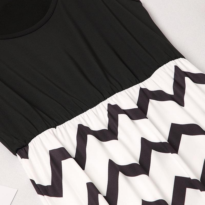 Stylish Mother And Daughter Fashion Casual Boho Stripe Maxi Matching Dress Outfits