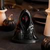 Unikátní sváteční dárky Halloweenská postava ducha v plášti s červenýma očima, 3D tištěná matná hororová stolní dekorace Černá gotická ozdoba pro