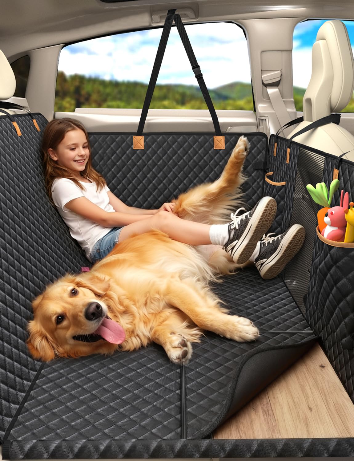 

Lekesky Dog Car Seat Cover for Rear Pet Car Seat Pet Car Seat Box Replacement Hardening Visible Mesh 6 Hardboard Storage Compatible with Safety Easy чёрный