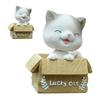 Car Dashboard Lucky Cat Decor Resin Shaking Head Cat Ornament Cute Cartoon Dancing Toy Figurines for Auto Interior
