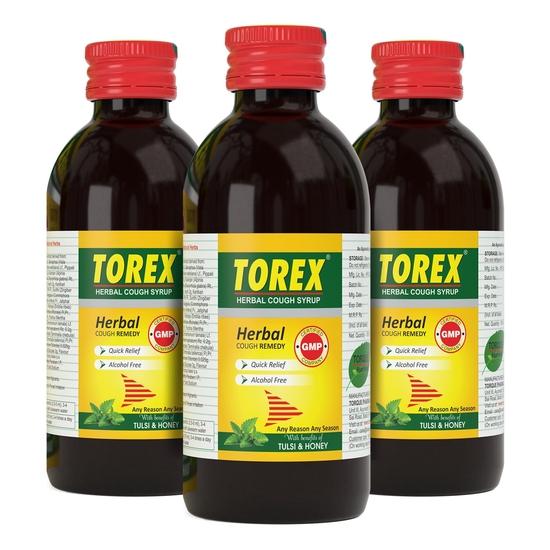 

Torex Herbal Cough Syrup-Ayurvedic Cough Relief Syrup with Tulsi and Honey-100ml (Pack of 3)
