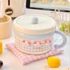 Tigela de Ramen de Aço Inoxidável Fofa Com Tampa Kawaii Grande para Macarrão Instantâneo Salada de Frutas Sopa de Arroz Utensílios de Cozinha Presente para Mulheres