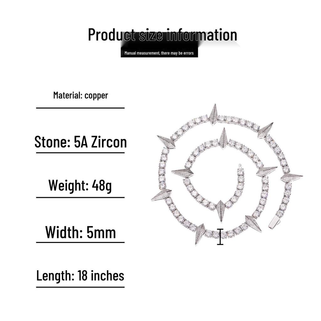 5mm Zircon Black Panther Tennis Chain Necklace - Trendy Hip Hop Jewelry with High-End Feel