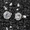 Women Round Shiny Ear Studs Cubic Zircon Wedding Fashion Earrings Jewelry