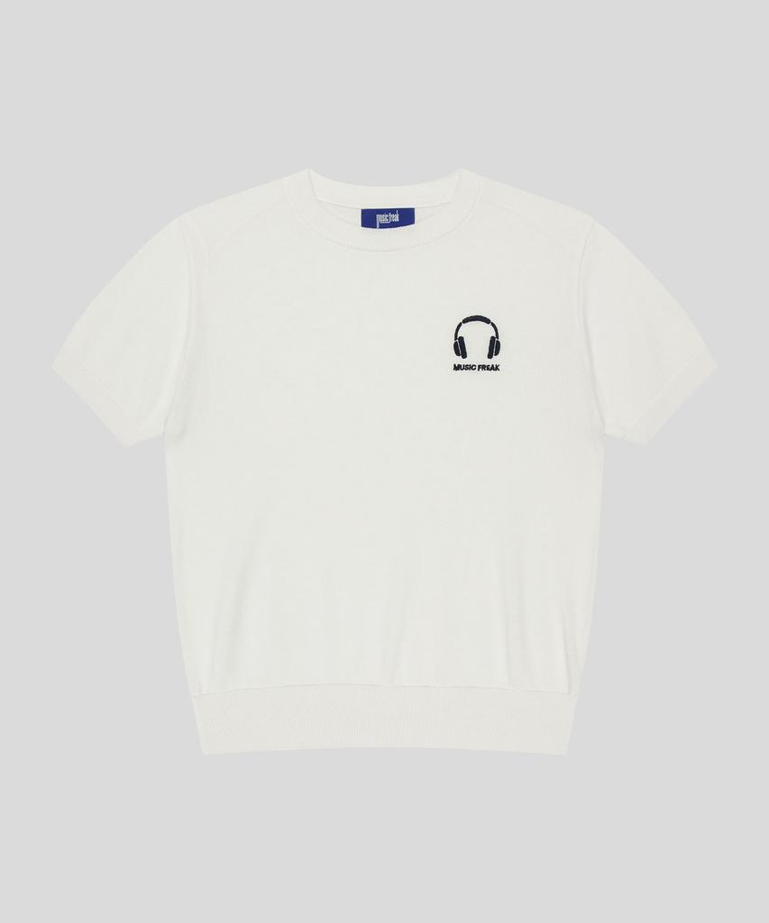 Myujigpeulikeu (W) Haedphone Logo Stitch Round Knits - Ivory