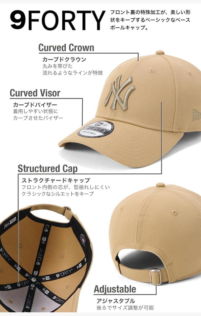 New Era 9FORTY Cap Cloth Strap 15210731 NER37C9058 NY Camel Beige New Era Cap Nuance Color ONSPOTZ Exclusive Nuance Color MLB New York Yankees Hat MLB
