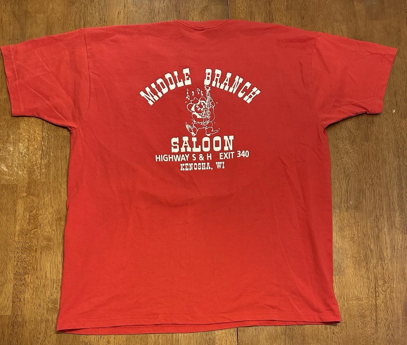 Vintage 90s Middle Branch Saloon T Shirt 2XL Kenosha Wisconsin 2XL