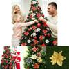 Splendido Set da 10 Fiori Stella di Natale Grandi Glitterati per Decorazione Albero Festivo
