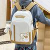 Five-Piece Backpack Set Women's Bear Printed Backpack Student Color Contrast Schoolbag