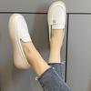 Fashion Ladies Footwear White Leather Casual Women's Flat Shoes Slip-on Comfortable and Elegant 2025 Summer Popular Lastest Offer Young