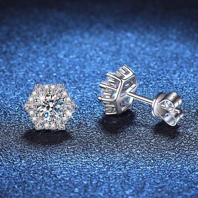 D Farbe 0,5 ct 5 mm Moissanit Ohrringe für Frauen S925 Sterling Silber Diamant Ohrstecker Hochzeit Party Geschenke Schmuck für Mädchen