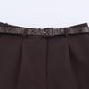 Women's European & American Style Wide-Leg Casual Shorts with Belt