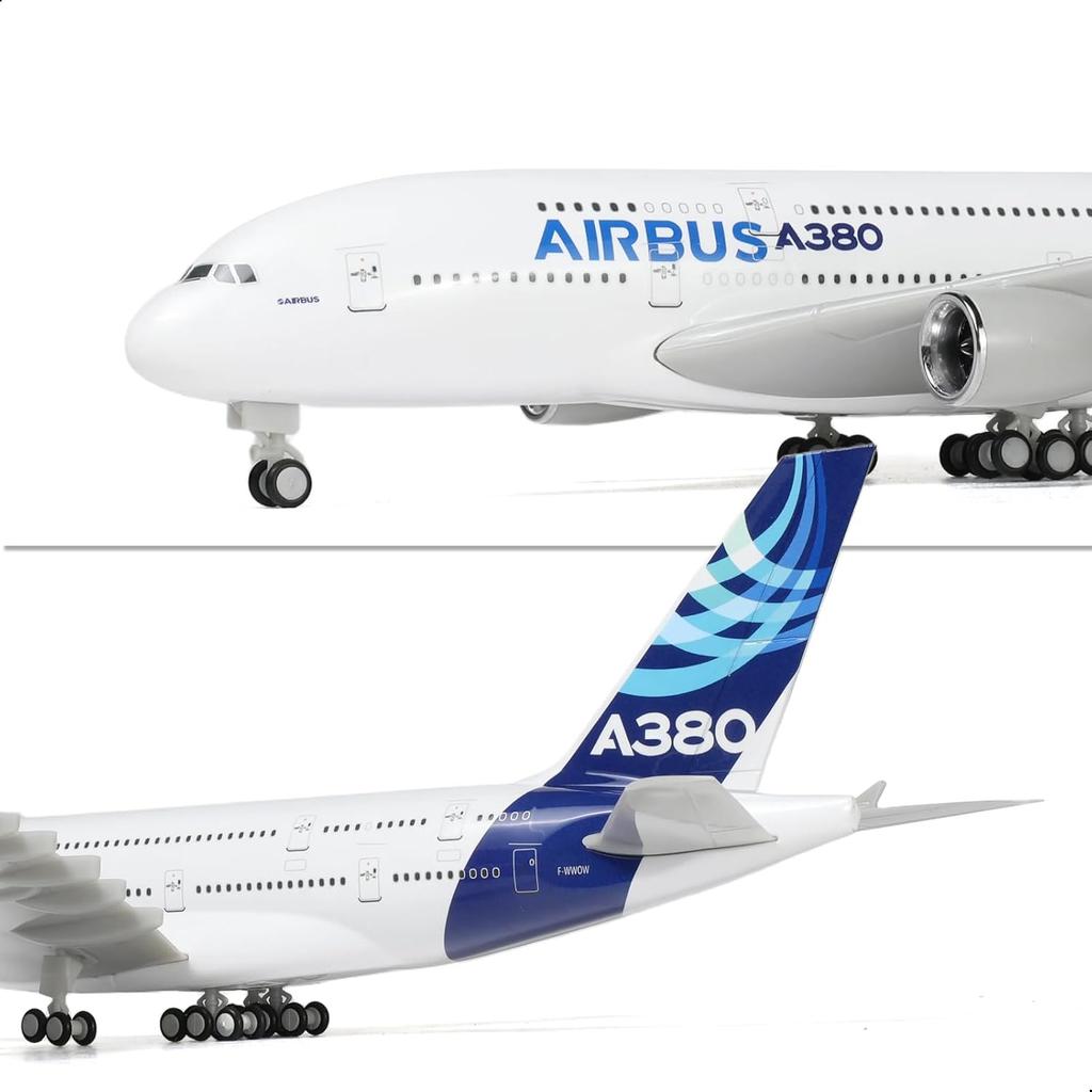 30cm 1/240 A380 Prototype Aircraft Model Kit with A Display Stand, Suitable for Adult Aviation Gifts or Display Decorations