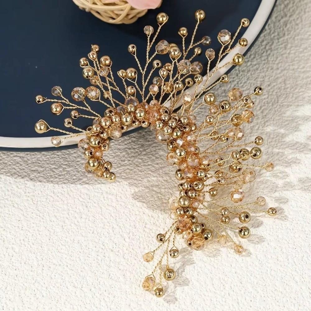 1PC Crystal Beads Pearl Earrings Rhinestone Stud Earrings New Handmade Earrings Brides
