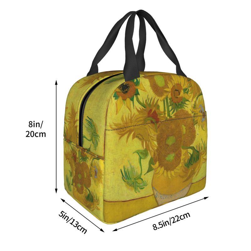 Individuelle Vase mit zwölf Sonnenblumen Lunchtasche Vincent van Gogh Gemälde Kühlbox Thermisch isolierte Lunchboxen für Erwachsene Büro