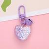 Heart-Shaped Bell Keychain Pendant - Peach Color Earphone Case Decoration