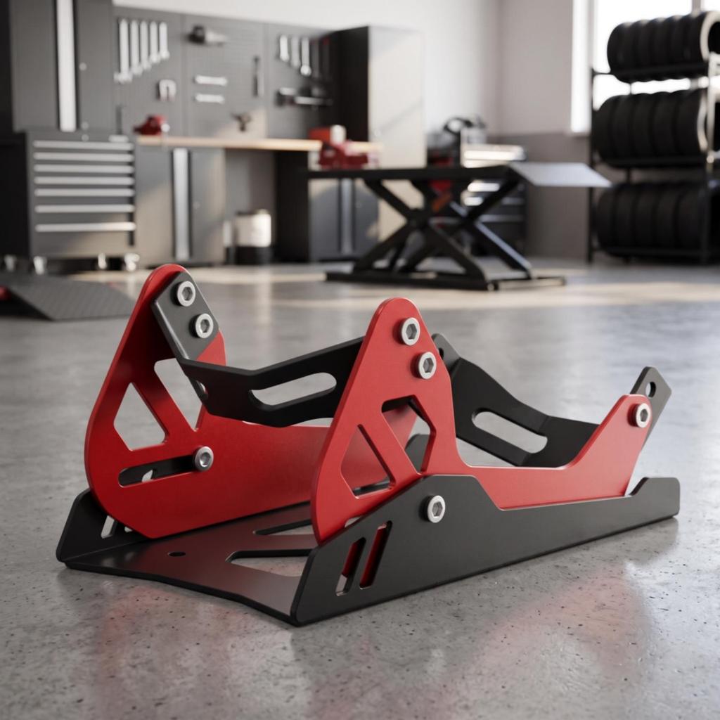 Motorcycle Wheel Stand Low-Slung Foldable Chock Stable for Garage