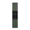 CALICOSY - Colonne De Salle De Bain Rainurée 2 Portes, 2 Niches H186 Cm - PUREBLISS - Vert Sauge Et Noir mat-Vert Sauge Et Noir Mat
