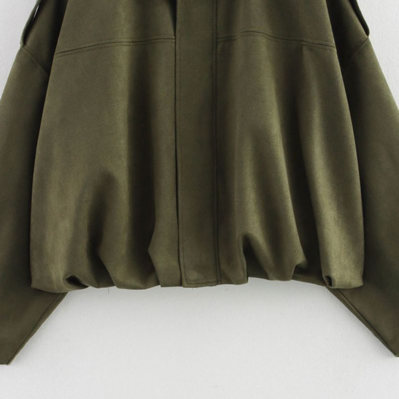 Women's Collared Zipper Button Jacket Outerwear