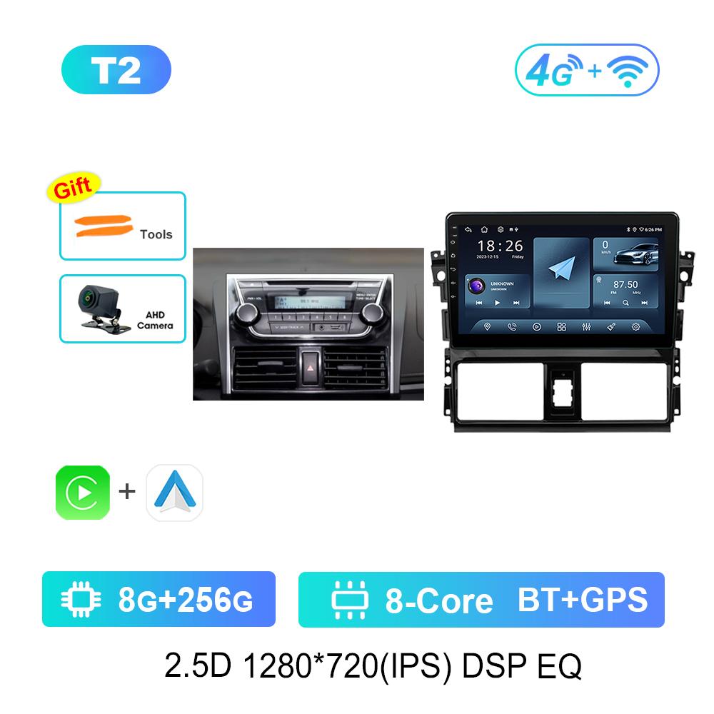 For TOYOTA VIOS YARIS 2013 - 2016 Android System Car Video Multimedia Player GPS 10 '' IPS Screen 4G Bluetooth WiFi Auto Tools