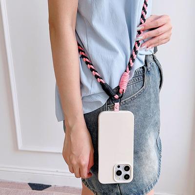 Snur de șnur pentru telefon mobil cu împletitură colorată pentru telefon, cu lamă adaptor Cordon lung și solid mobil