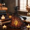 Halloween Witch Lantern Indoor Spooky Standing Night Light Unique Witch Statue Table Lamp for Bedroom Halloween Decor Gifts