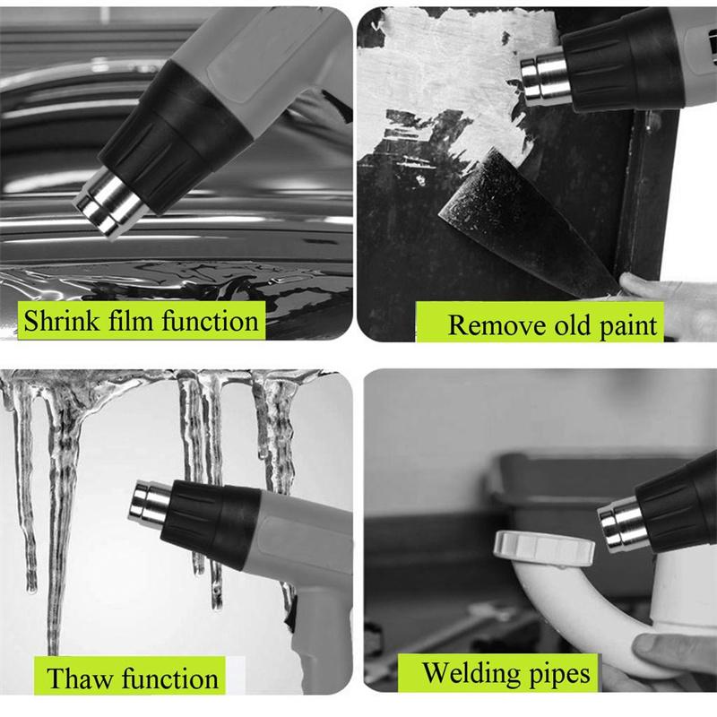 Air Gun 220V 2000W Advanced Temperatures Adjustable Electric Heat Gun Shrink Wrapping Industrial Building Hair Dryer