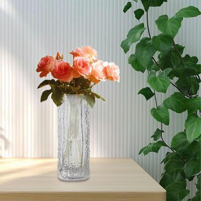 Glass Flower Vase Desktop Ornament Decorative Arrangement for Cabinet Entrance Bookshelf