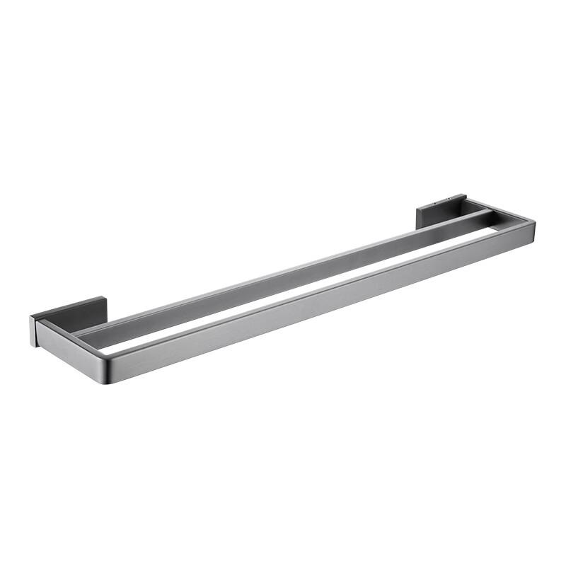 OIMG Grey Double-Bar Wall-Mounted Towel Rack 60cm