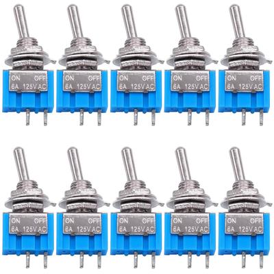 10pcs DPDT Mini Toggle Switch 2/3/6Pin 2/3 Position ON/Off/ON Miniature Toggle Switch 6A 125V Toggle Switch