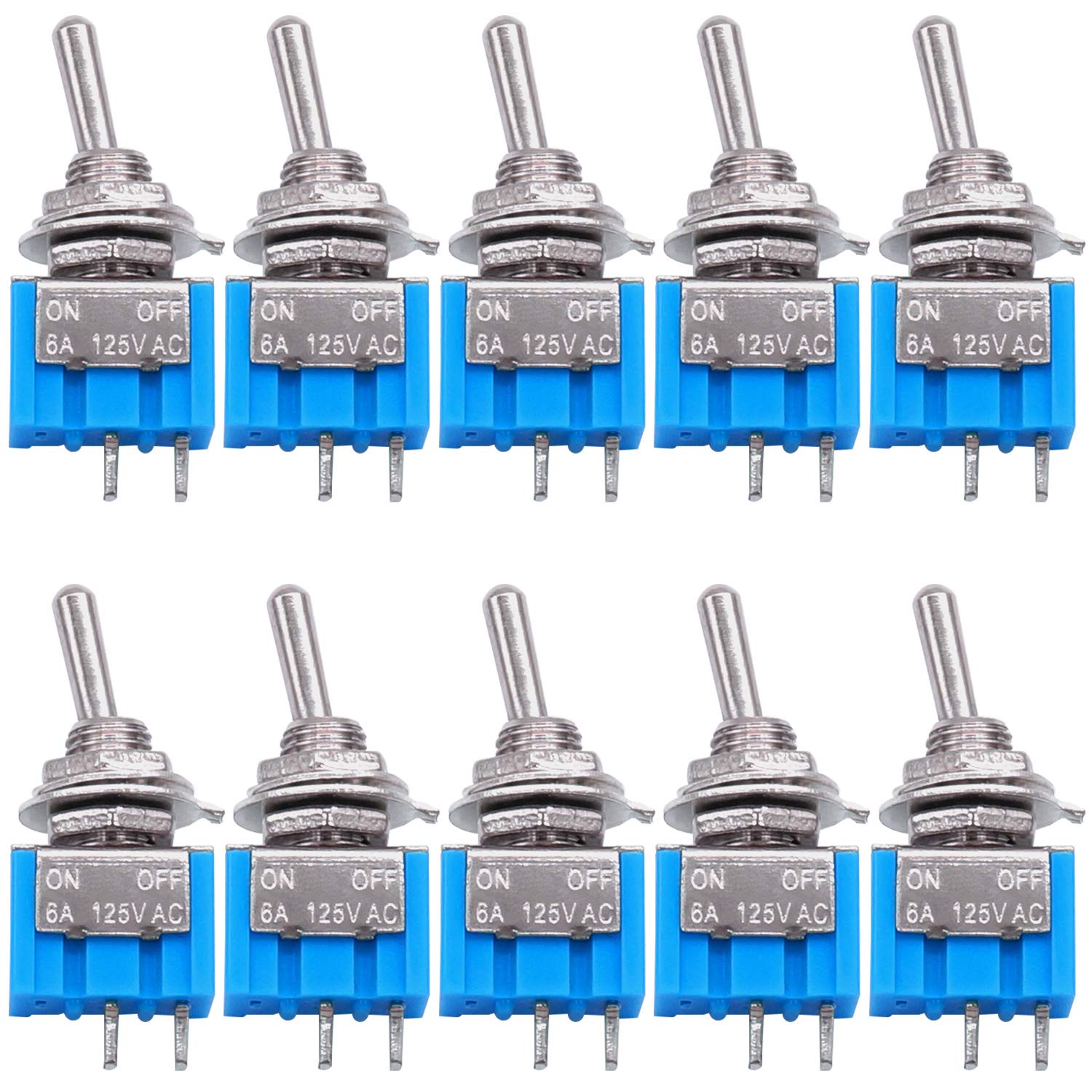 

10pcs DPDT Mini Toggle Switch 2/3/6Pin 2/3 Position ON/Off/ON Miniature Toggle Switch 6A 125V Toggle Switch ON OFF