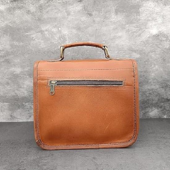 Винтажная кожаная сумка через плечо для мужчин и женщин — фото 5